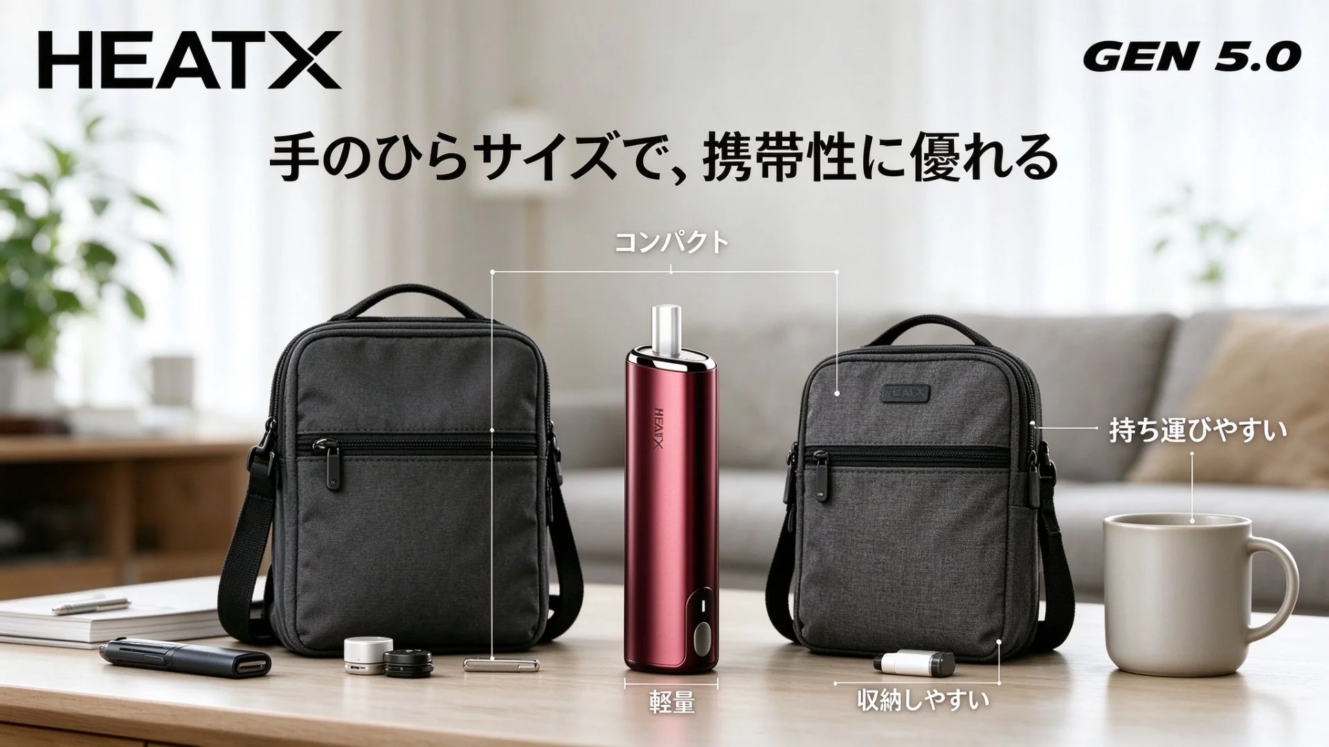 HEATX-5.0 手のひらサイズで携帯性に優れる